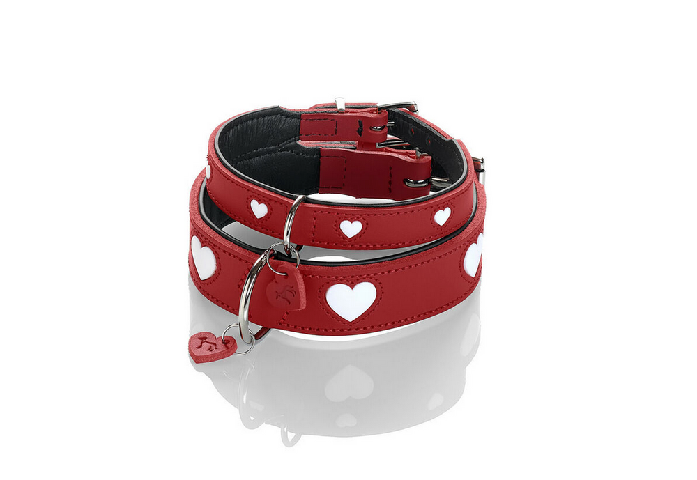 Collier pour chien Hunter Love – Rouge – Taille S/M (38–44 cm)