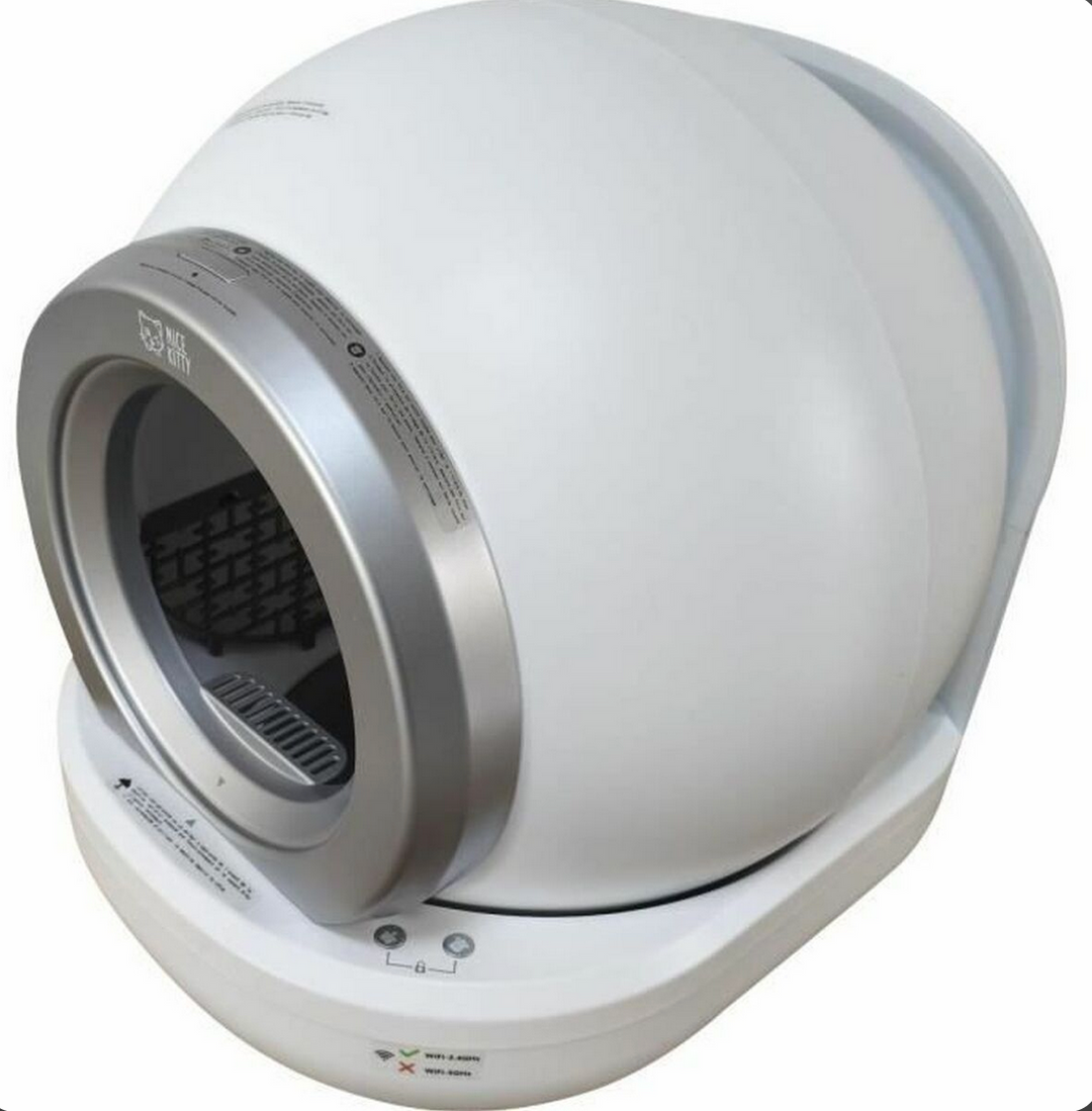 Bac à litière auto-nettoyant pour chat BigBuy Home – 65 L – Blanc ou Gris